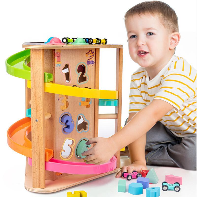 Wooden Multifunction Rotating Slide Car Toy For Baby Educational Play And Diy Fun