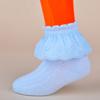 Kids Girls Fashion Solid Color Lace Trim Breathable Mesh Short Cotton Socks