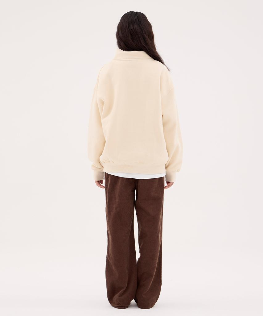 URBANAGE Corduroy Single-Pleat Wide Elastic Pants_Brown