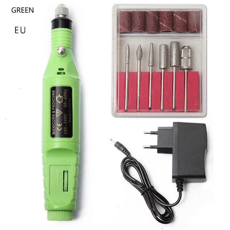 1 rinkinys 6 bitų Power Drill Profesionalus manikiūro aparatas Nagų elektrinis gręžimo rašiklis pedikiūro lakas
