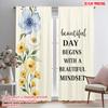 2pcs 2D Flat Printing Scene Curtains Beautiful Mindset Flower Floral 100% Polyester Fabric Without Electricity Festive Holiday