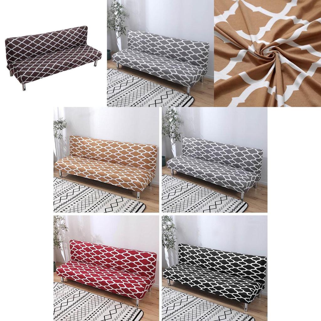 Premium Stretch Geometry Sofa Bed Cover Designed For Full Folding Armless Couches