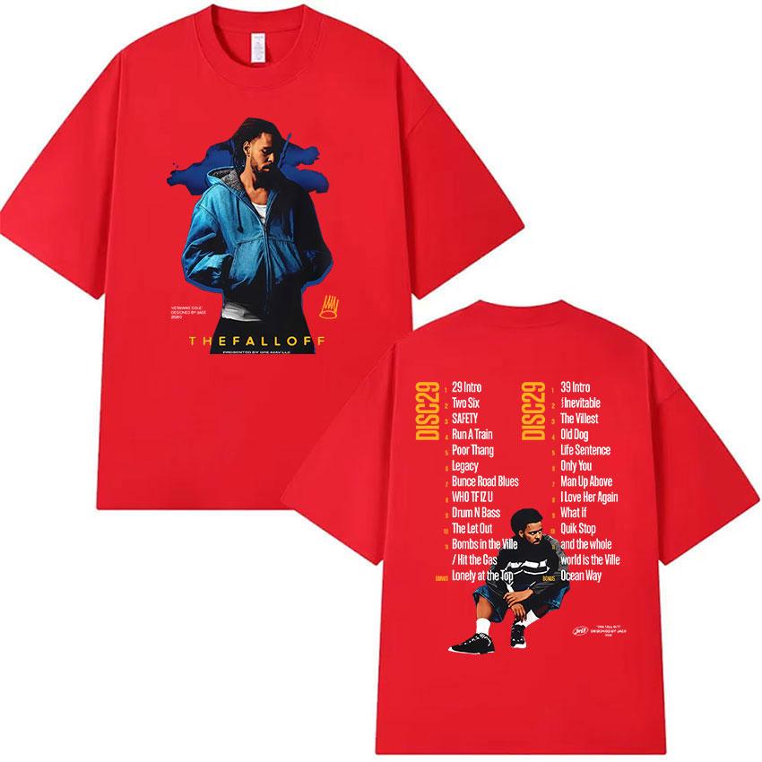 J Cole The Fall Off New Album 2026 Merch T Shirt Unisex s Vintage Oversized Cotton T-shirts Unisex Hip Hop Gothic Clothing T-shirt S