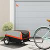 VidaXL Bicycle Trailer, Bicycle Cart with Bar, Bicycle Luggage Trailer, Transport Cart, Black and Orange 94040