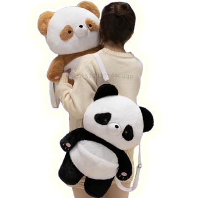 Cute Cartoon Panda Stuffed Doll Backpack Black Brown Animal National Treasure Panda Plush Backpack Gift for Boy and Girl
