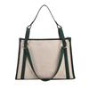 New simple casual large-capacity linen handbag fashion trend contrasting color shoulder bag commuter tote bag
