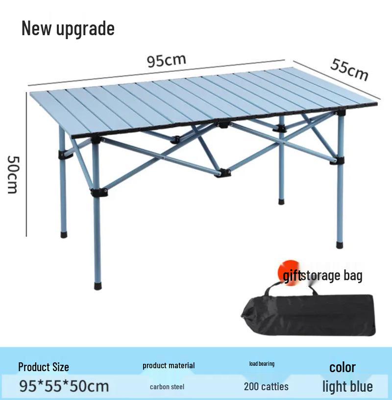 Portable Folding Camping Table - Lightweight Roll-Up for Picnic, Cooking, BBQ, and Outdoor Use