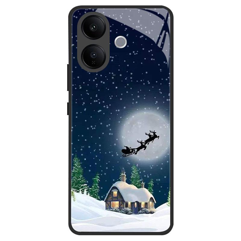 Tempered Glass Phone Case For Vivo V50 Lite VivoV50 VIVOV60 V40 V30 Lite Pro Shockproof Cover Christmas Painted Fundas Coque