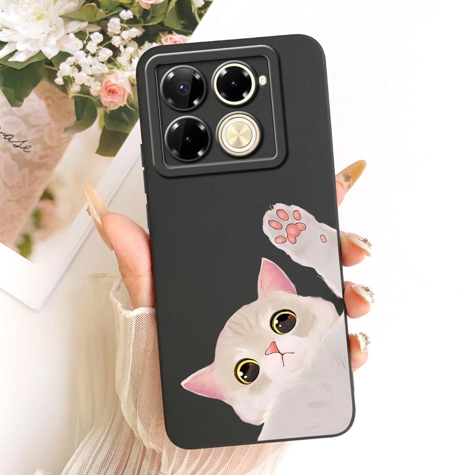 For Infinix Note 40 Pro 4G 5G / Note 40 Pro+ / Note40 X6853 Cute Cat Flower Cartoon Phone Case Soft Silicone Cover Bumpers
