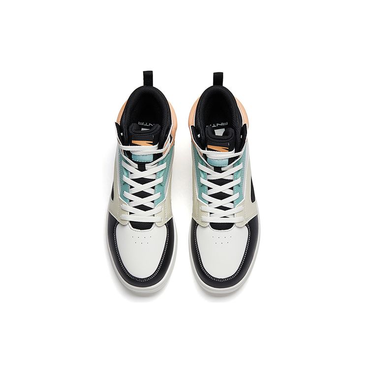 Anta Street Fun Casual High-Top Skate Shoes Women Sneakers White Black 122238067-2