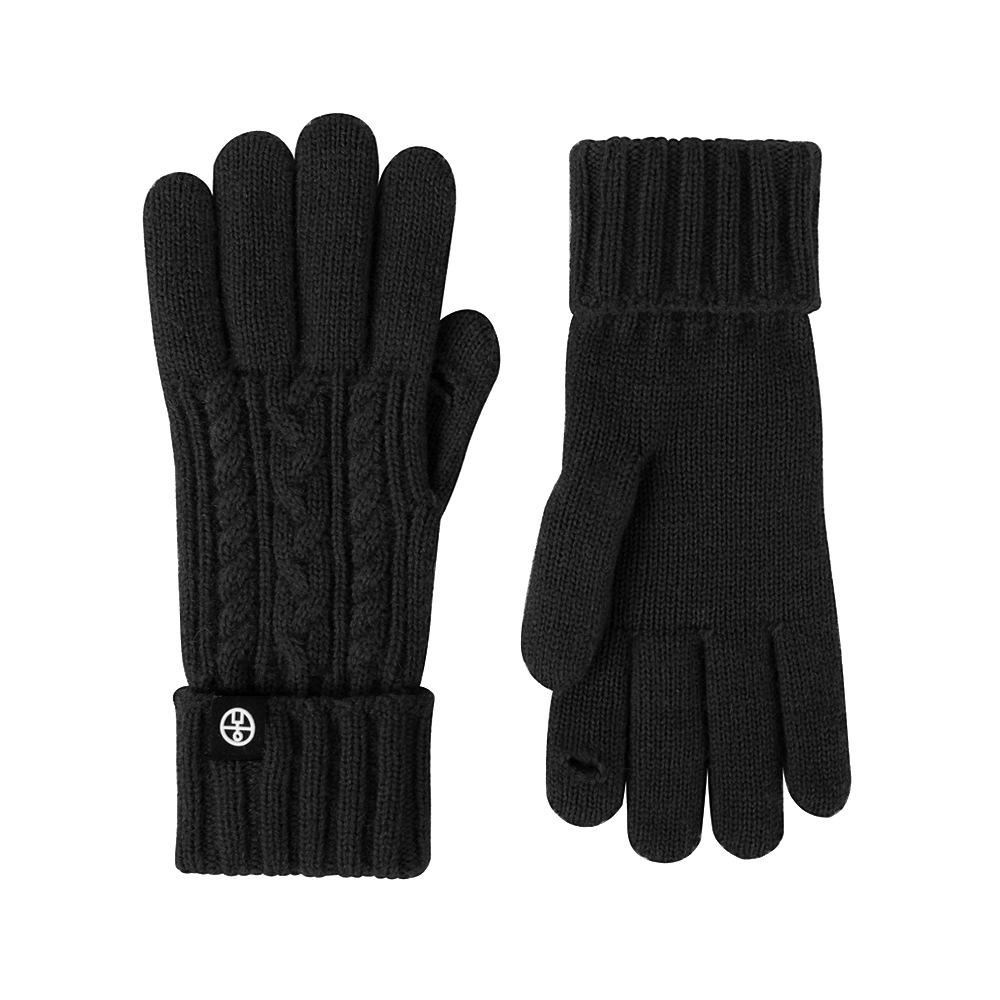 Knitted Gloves Winter Outdoor Riding Gloves Cold-proof Wool Blended European and American Thickened Extended Warm Gloves