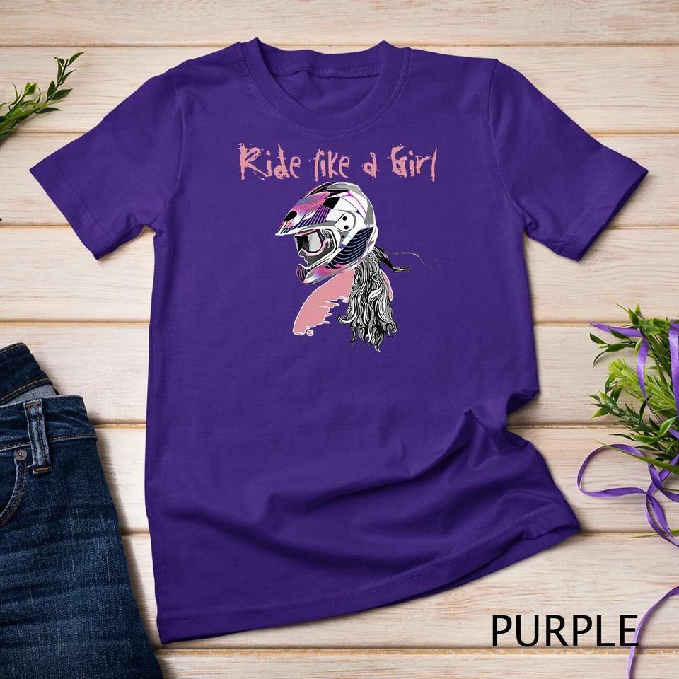 Motocross Shirt Women Dirt Bike Girls Tee RIDE LIKE A GIRL Unisex T-shirt 8 L