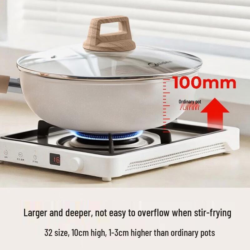 Midea 26cm Titanium Non-stick Wok and Frying Pan Set
