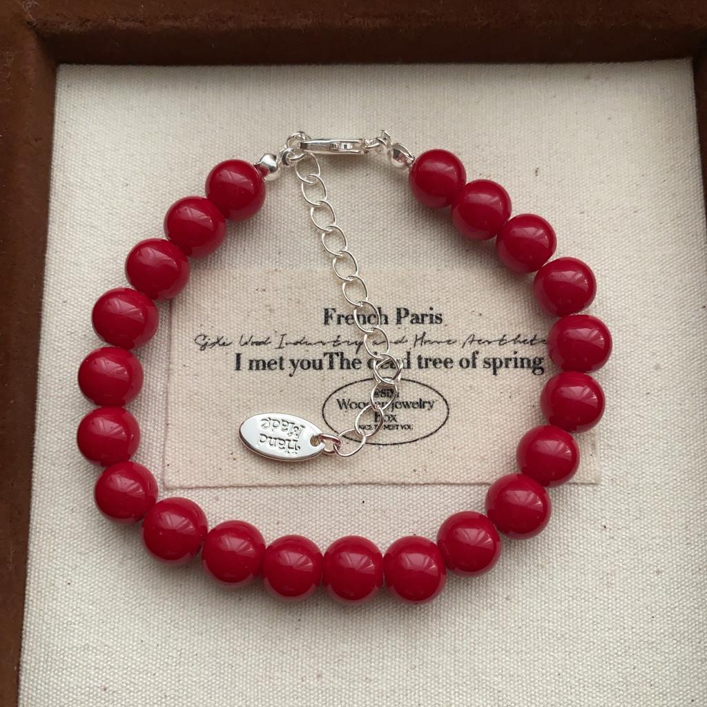 Bracelet Agate Rouge Nanhong, Bracelet Design de Niche, Style National Métaphysique, Fermoir de Sécurité Gourde, Tempérament Élégant, Bracelet, Femmes