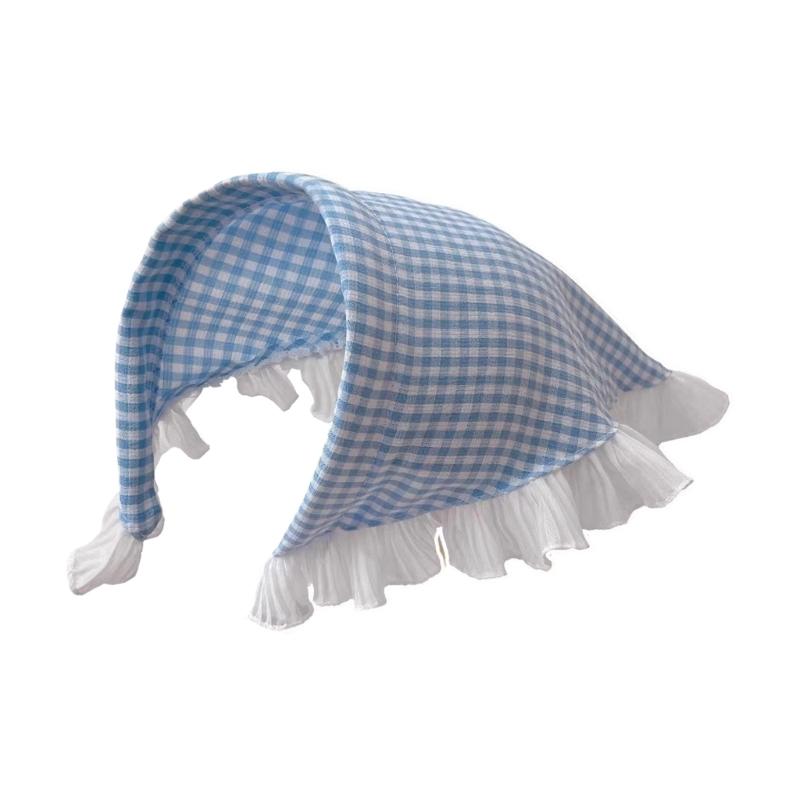 Comfortable Breathable Fabric Lace Bandana Headscarf for Women French Integrated Headwrap Pastoral Hair Decoration