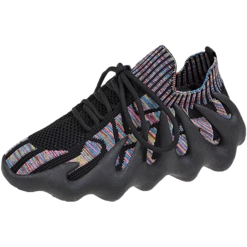 2025 Women's Shoes Fly-woven Breathable Casual Shoes Socks Shoes Octopus Mesh Dad Shoes Running Shoes Breathable and Comfortable
