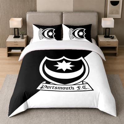 3Pcs Bedding SetPortsmouth FC Soft Bed Sheet and Two Pillowcases Home Bedroom Decor