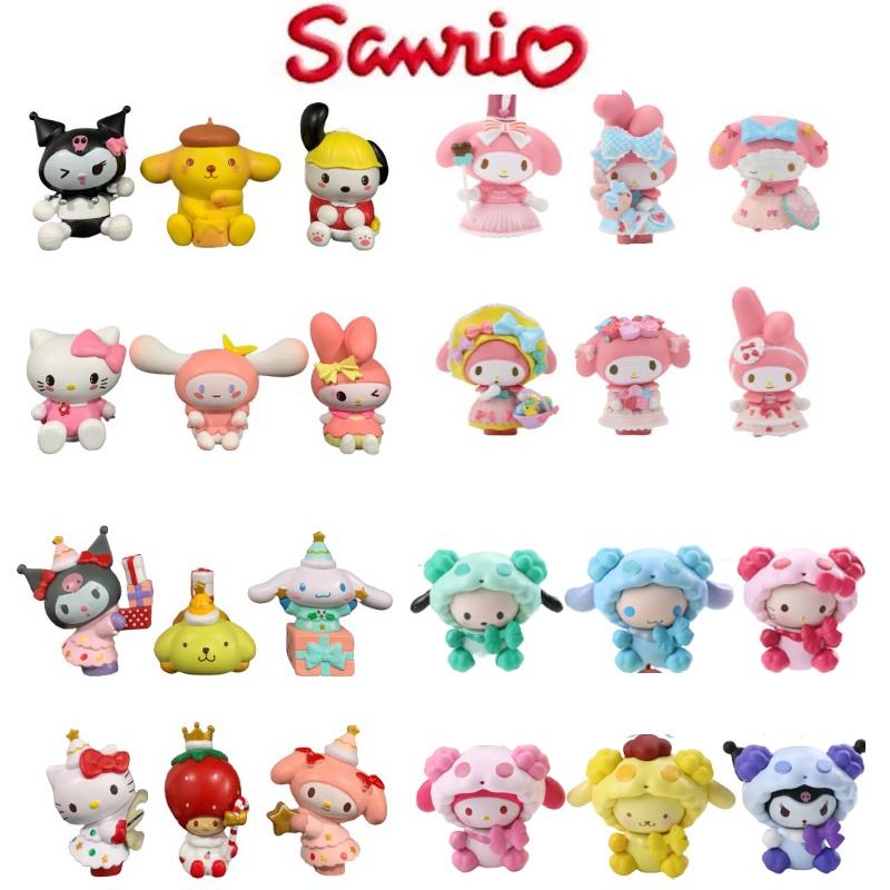 Cute Sanrio My Melody Figure Doll Toy Set For Home Decor And Cake Topping