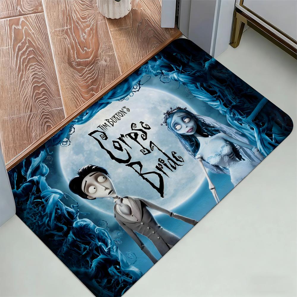 C-Corpse Bride Cartoon Floor Mat Cozy Flannel Soft Thick Non-Slip Mat For Living Room Bedroom Kitchen Decor Rugs
