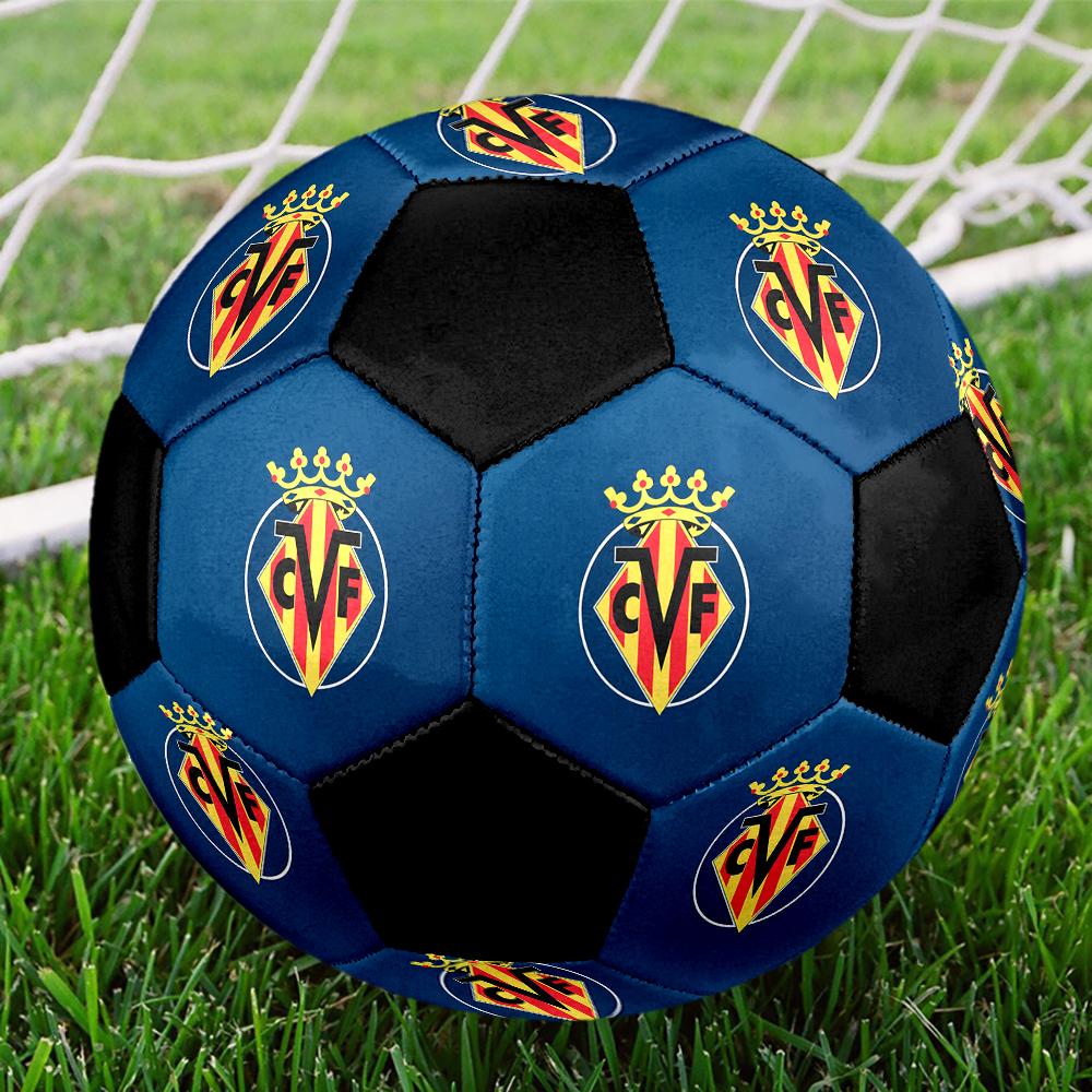 SIZE 5 Villarreal Soccer Ball Colorful All Ages Machine Stitched PVC Competition Ready Durable High-Bounce