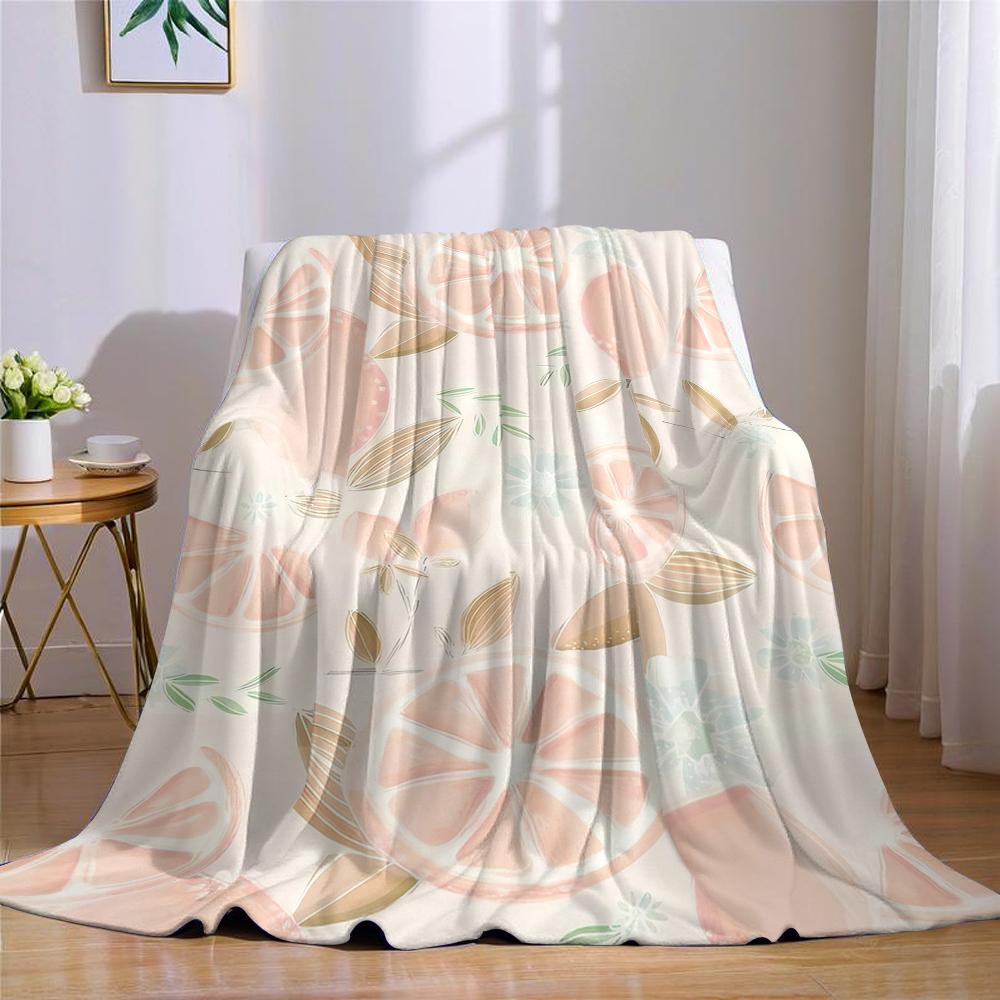 Blush Lemon Flannel Blanket Warm Soft Halloween Christmas Couch Warm Cozy Decorative Decor Gift for All Season