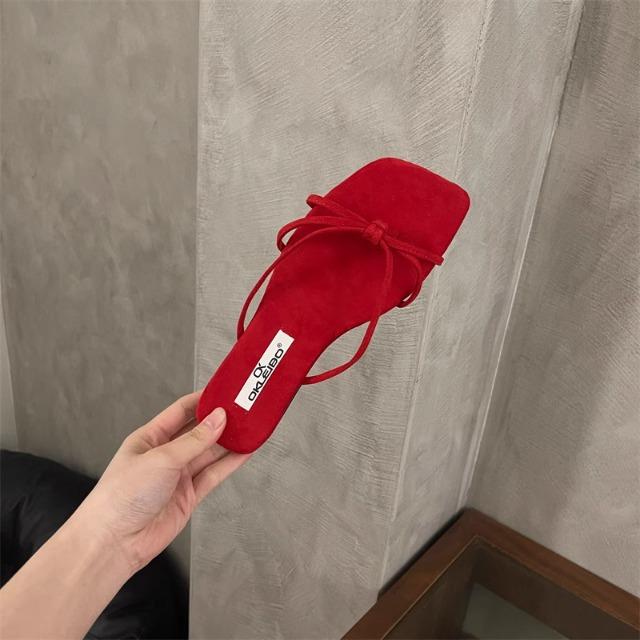 

Французские шлепанцы на плоской подошве, туфельки феи, носить 2025, новые летние пляжные сандалии, серебристые сандалии 40 красный