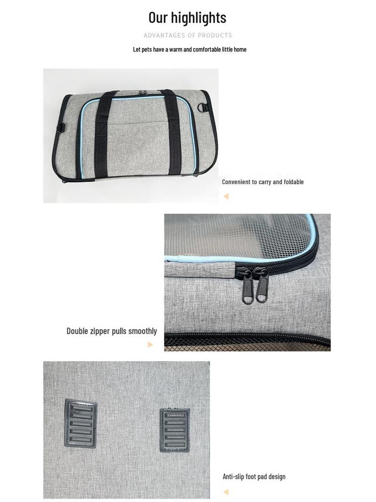 Aviation Foldable Breathable Expandable Four-Door Portable Pet Carrier