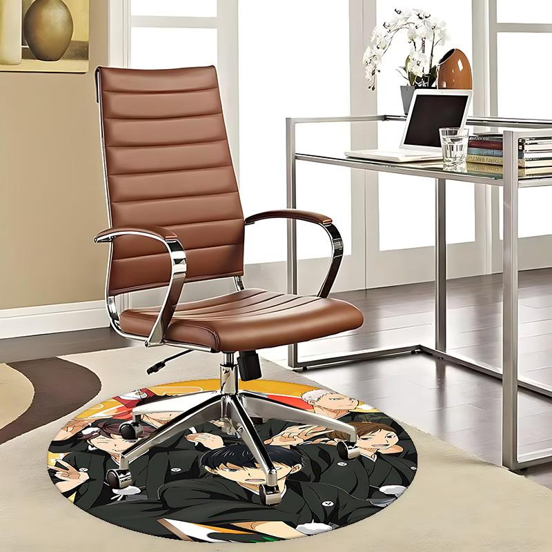 

1pc Anime Cartoon Design Round Carpet Office Chair Mat, NonSlip Rug for Home Decor, Living Room, Bedroom 80cm