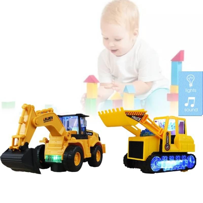 Colorful Electric Excavator Toy With Cool Lights And Music For Kids Fun Playtime