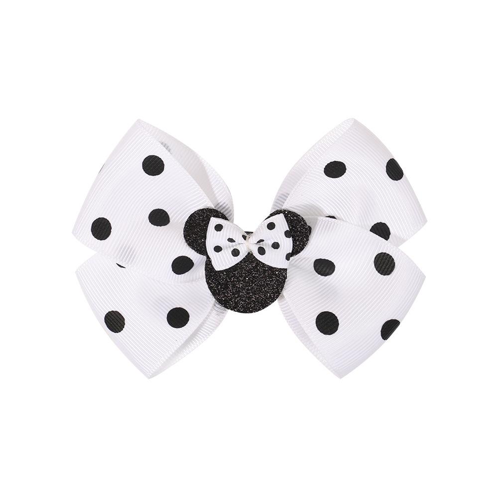 New Girl Headwear Mickey Mouse Hair Accessory Cute Girl Hair Clip Pink Polka Dot Bow Cartoon Hair Clip