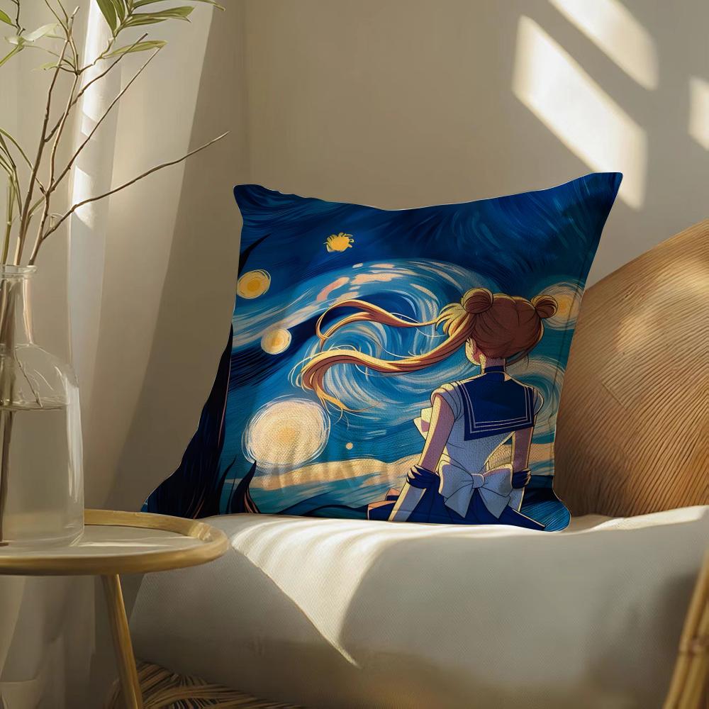 S-Sailoranimem-Moon Pillow Case Pillowcase, Double-Sided Printed, Sofa Cushion, Bedroom Headboard