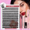 High-Quality DIY Cluster Lashes Natural Volume Strip Daily Wear 9-18mm Synthetic Fiber With Cotton-Thread Stem