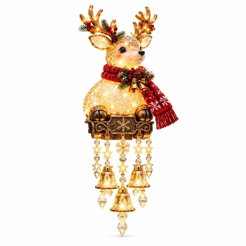 Penguin Christmas Porch Railing Lights Reindeer Christmas Figure Light Holiday Yard
