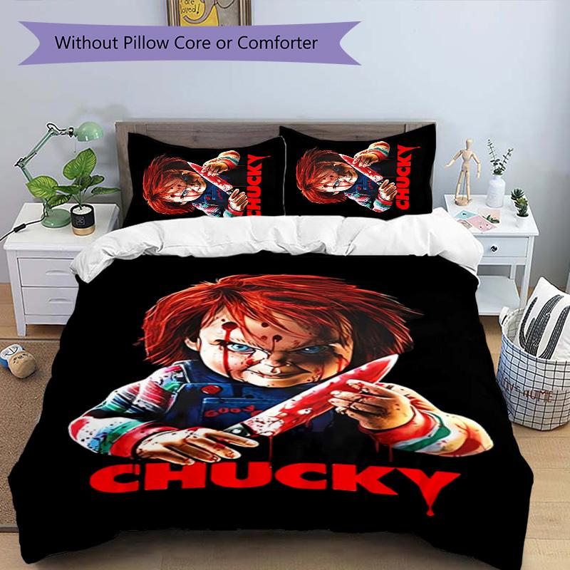 Chucky 3pcs Bedding Set Duvet Cover Closure Includes 1 Duvet Cover & 2 Pillowcases for All Seasons Bedroom Home Dorm Decor