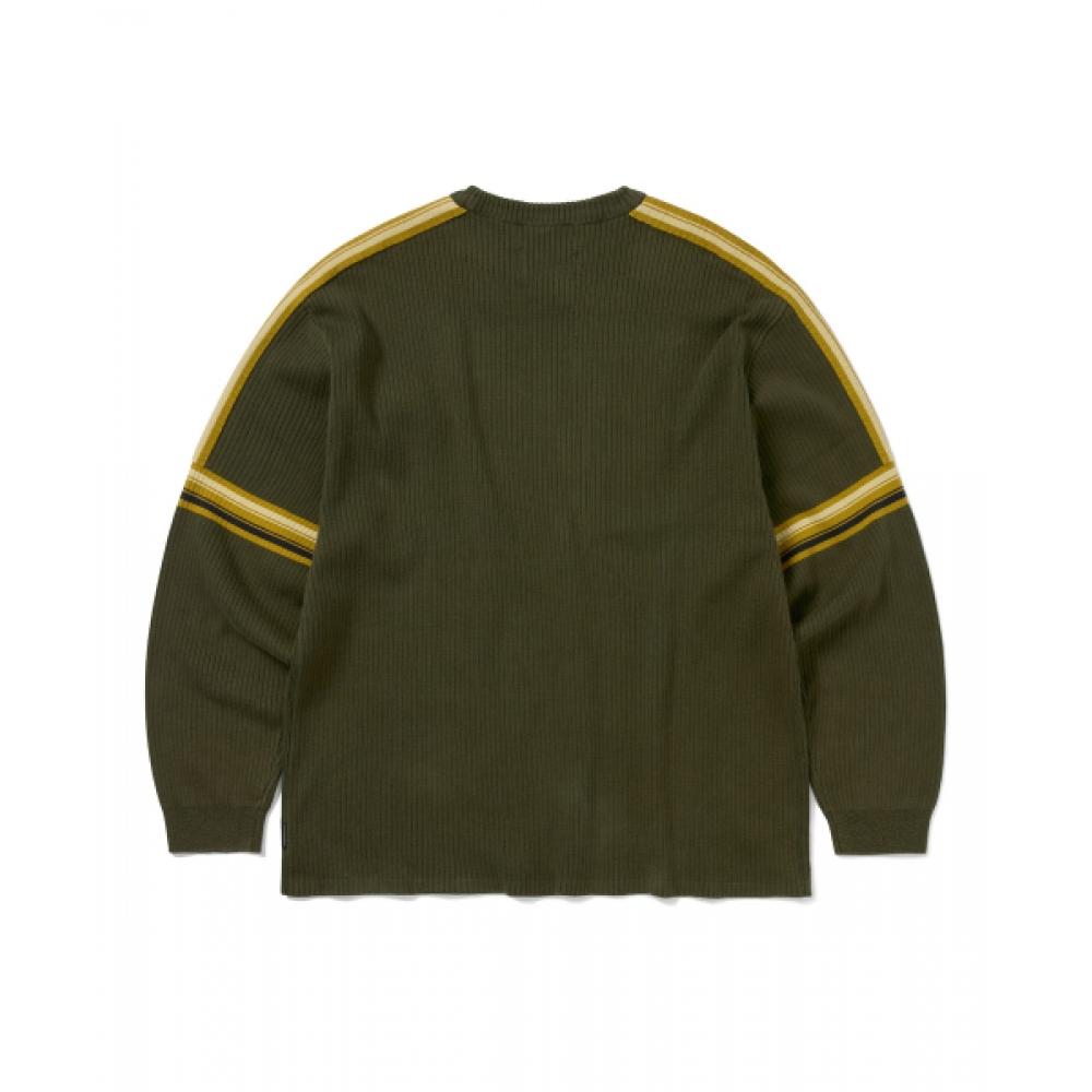 ThiSiSneverthat Striped Knit L S Top oLive