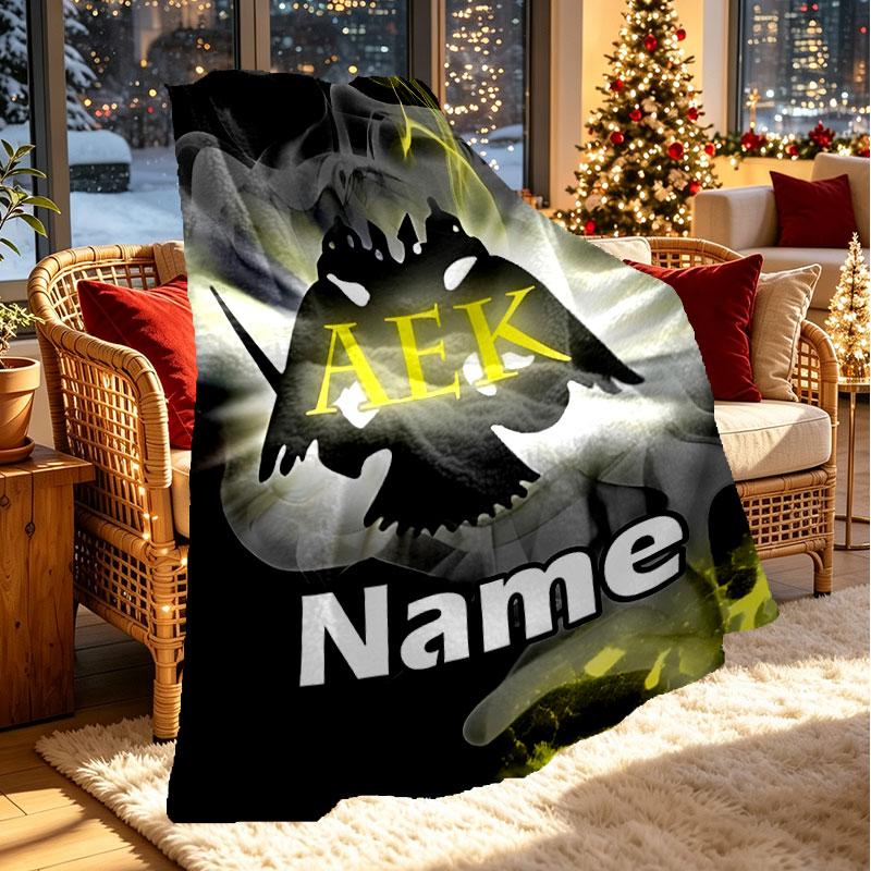 Custom Name Personalized AEK Athens FC Print Blanket, Home Decor, Bedroom, Sofa, Camping, Couch, Gifts for Birthday Christmas
