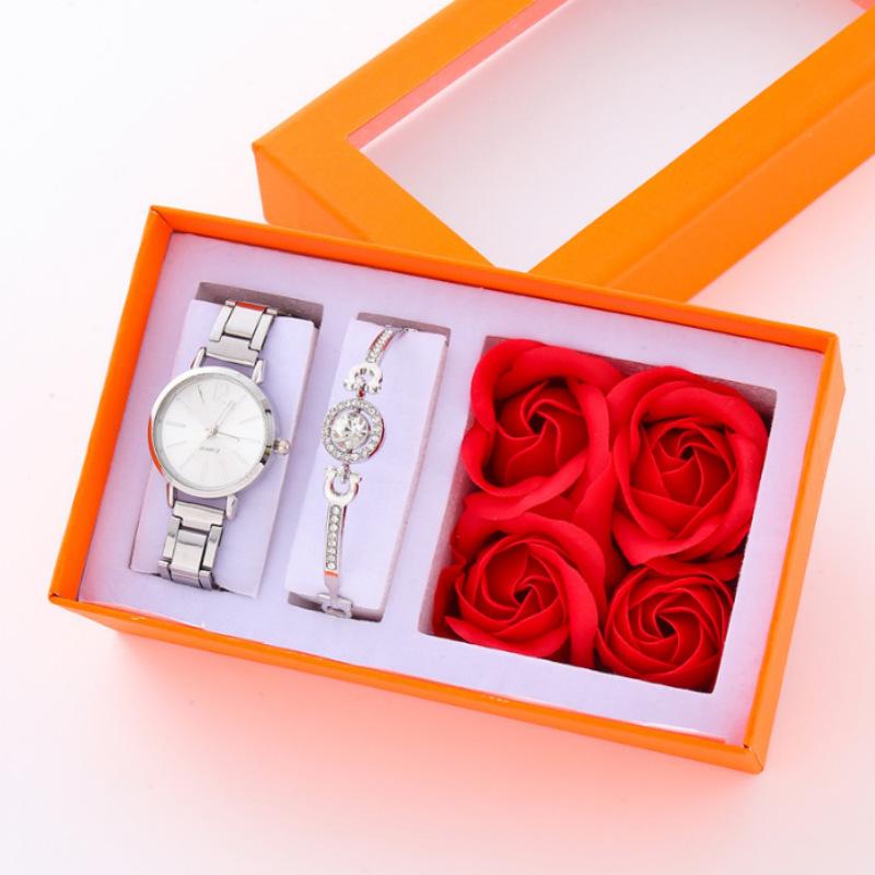 5Pcsset Gift Set Fashion Ladies Watch Women'S Watch Bracelet Watch Quartz Watch