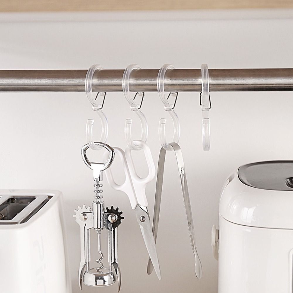 Wear-resistant Windproof Lock Hook S Shaped Shower Curtain Hooks Practical Crossbar Clothes Hook