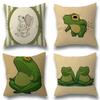 Retro Japanese Funny Frog Pillow Gift Home Office Decoration Bedroom Sofa Car Cushion Cover Case 45X45