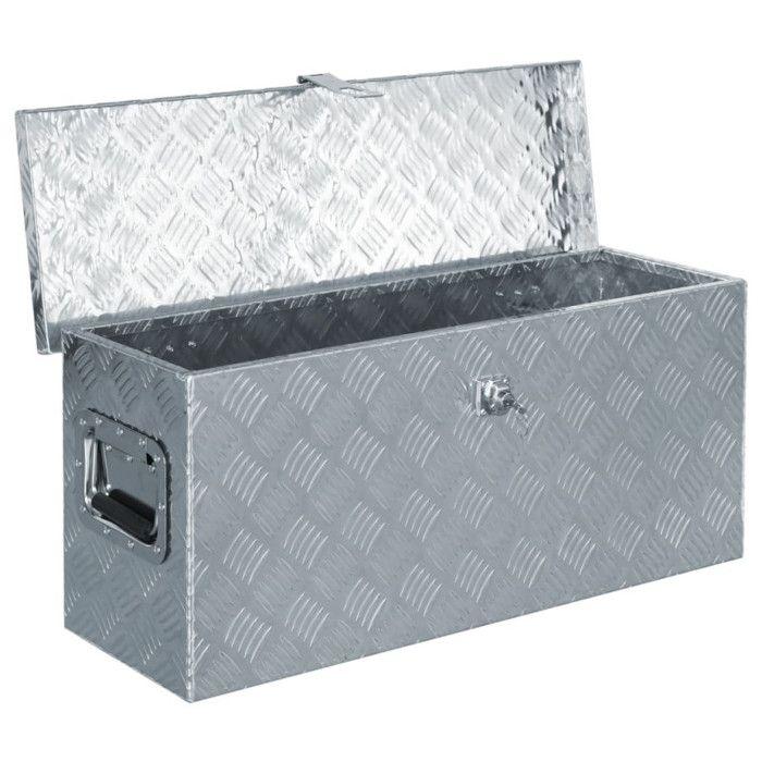 Boîte en aluminium - vidaXL - 76,5 x 26,5 x 33 cm - Argenté - Résistante à la rouille - Durable