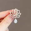 Retro Style Lotus Brooch, Anti Glare Buckle Brooch for Women, High-end Niche High-end Chest Flower Brooch, Cute Cartoon Accessories Suitable