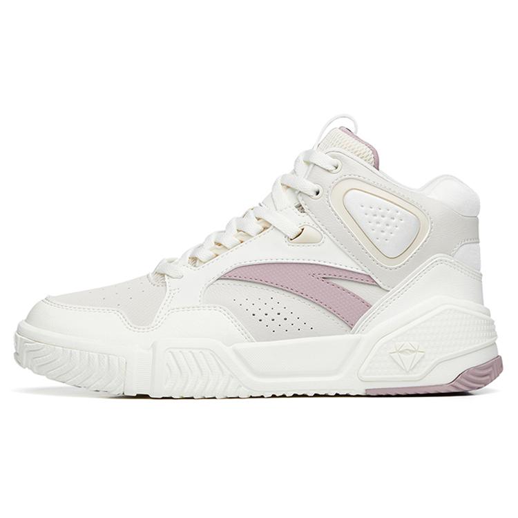 

New Anta Flame High Top Skateboard Shoes Women s White Purple 122238090R-2 36.5