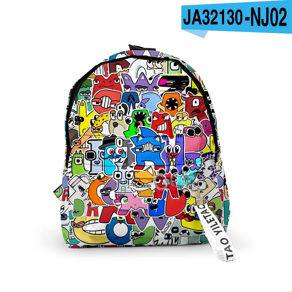 Classic Novelty Alphabet Lore Backpacks Boys/Girls Pupil School Bags 3D Print Keychains Oxford Waterproof Cute Small Backpacks