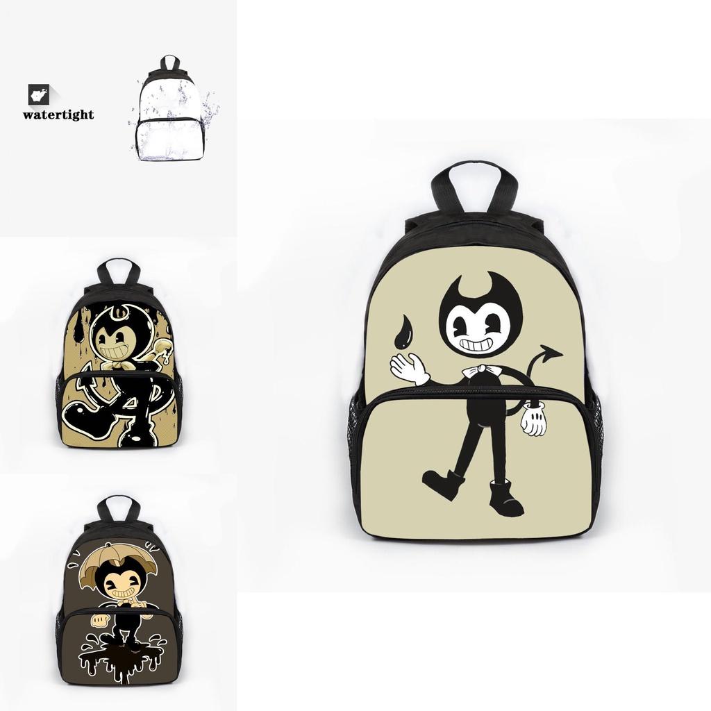 Bendy And The Ink Machine Cartoon Game School Backpack With Adjustable Padded Straps For Kids