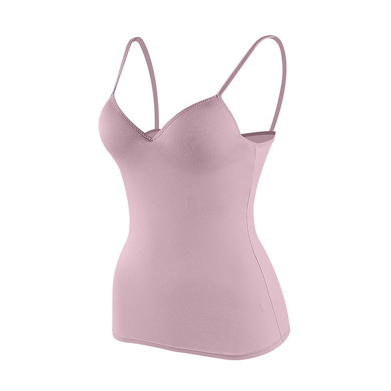 Women's Sexy Deep V Modal Camisole with Fixed Cups and Beautiful Back Design