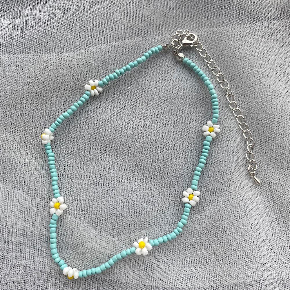Bohemia Style Colorful Flower Beads Necklace for Women Girls Summer Vacation Decorations Necklace Beach Party Jewelry Gifts New