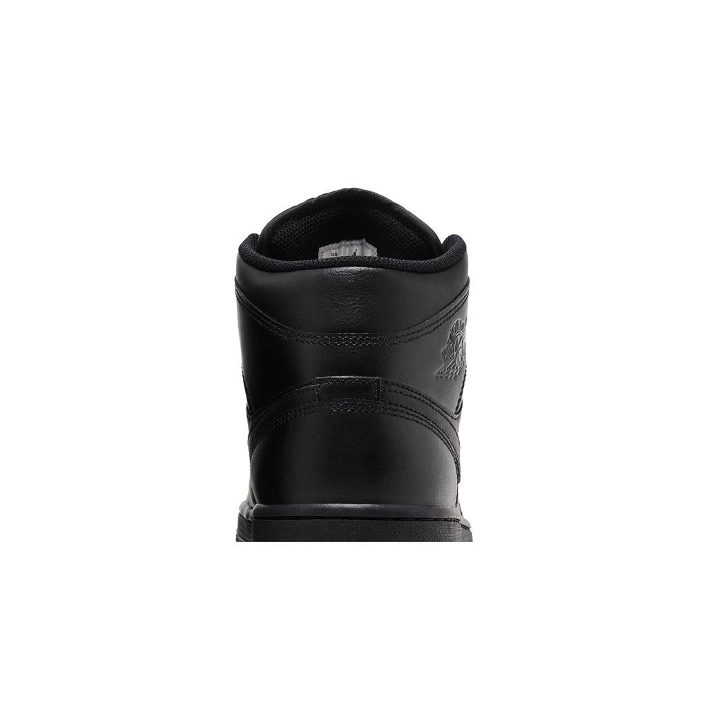 Air Jordan 1 Mid 'Triple Black' 2022 (Unisex) Black / Black / Black Vintage Basketball Shoes 554724 093