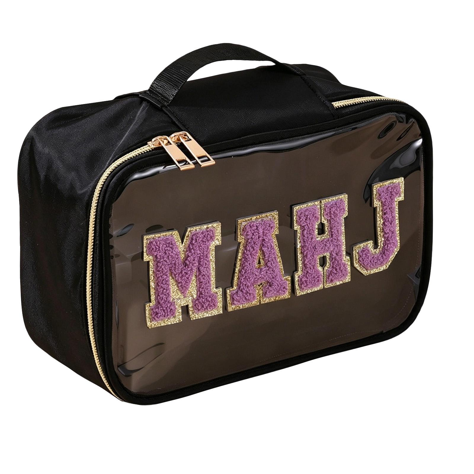 

Letter Printed Storage Bag, Portable Carrying Pouch For Home Use, Lightweight Organizer With Zipper For Travel And Outdoor Gaming Activit One Size