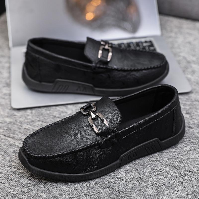 Men Business Casual Slip-On Leather Shoes Casual British Style Loafers Man Fashion Party Dress Luxury Shoes Comfy Driving Shoes