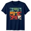 Funny Peeking Cat Grid TShirt Kitten Retro Cat Gift For Him And Her